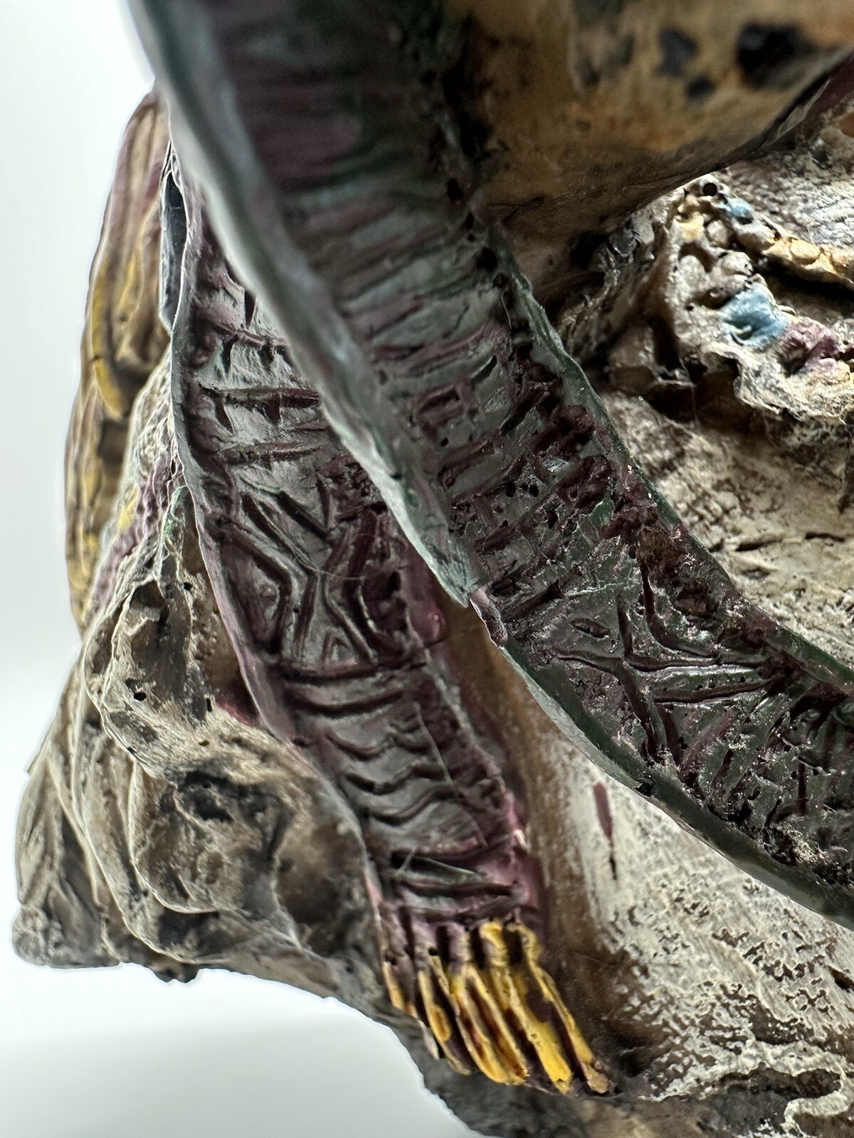 Native American Indian Large Bust Resin Sculpture Hand Painted Very Detailed