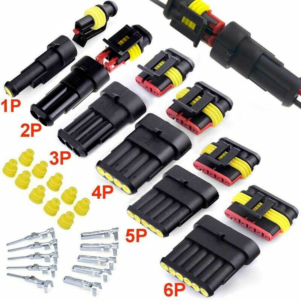 708PCS 1-6 Pin Car Automotive Waterproof Electrical Wire Connector Plug Kit Set