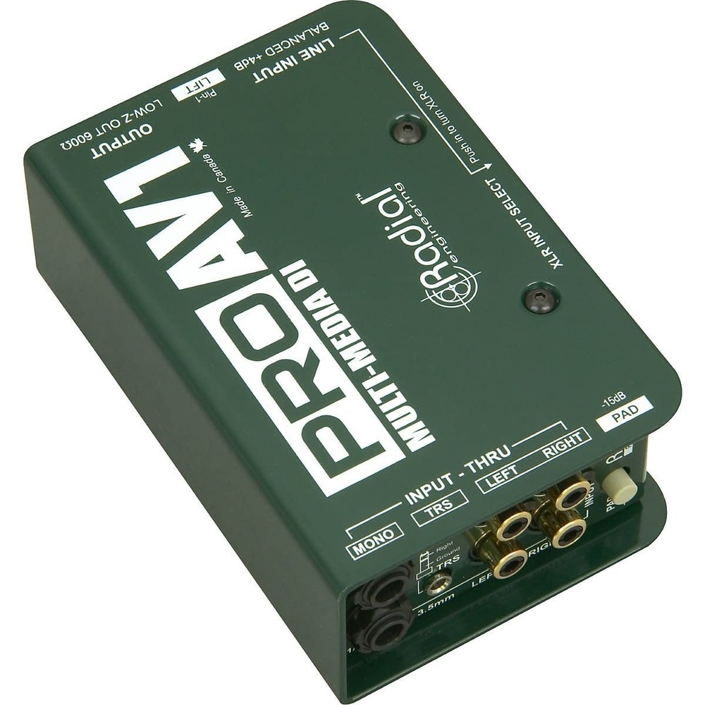 Radial Engineering ProAV1 Passive MultiMedia Direct Box DI w/ Mic Cable