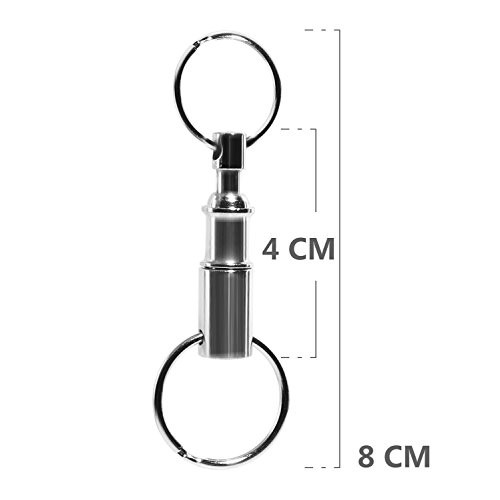 5 Pack Quick Release Detachable Pull Apart Key Rings Keychains,Double Spring