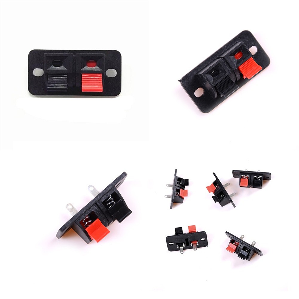 5x 2 Position Push in Jack Spring Load Audio Speaker Terminal Panel Connector“iy