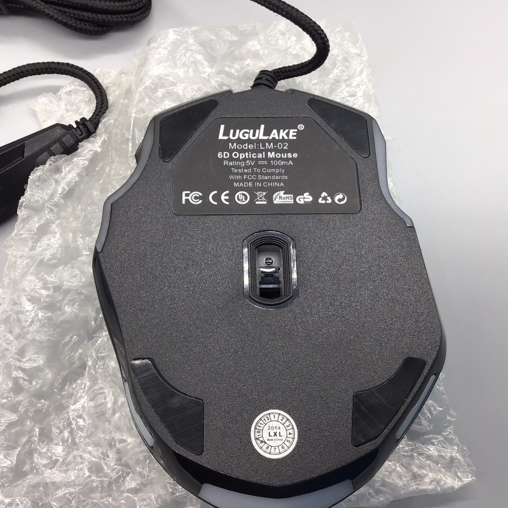 6D Optical Gaming Mouse, 7 Color Changes When Powered, 6’ USB Cord.