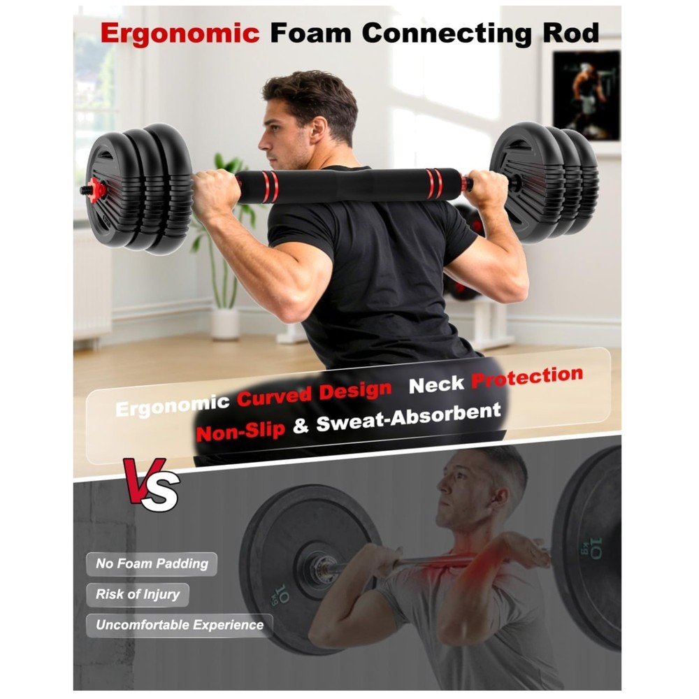 5-in-1 Adjustable Dumbbells Set 45lbs Pair