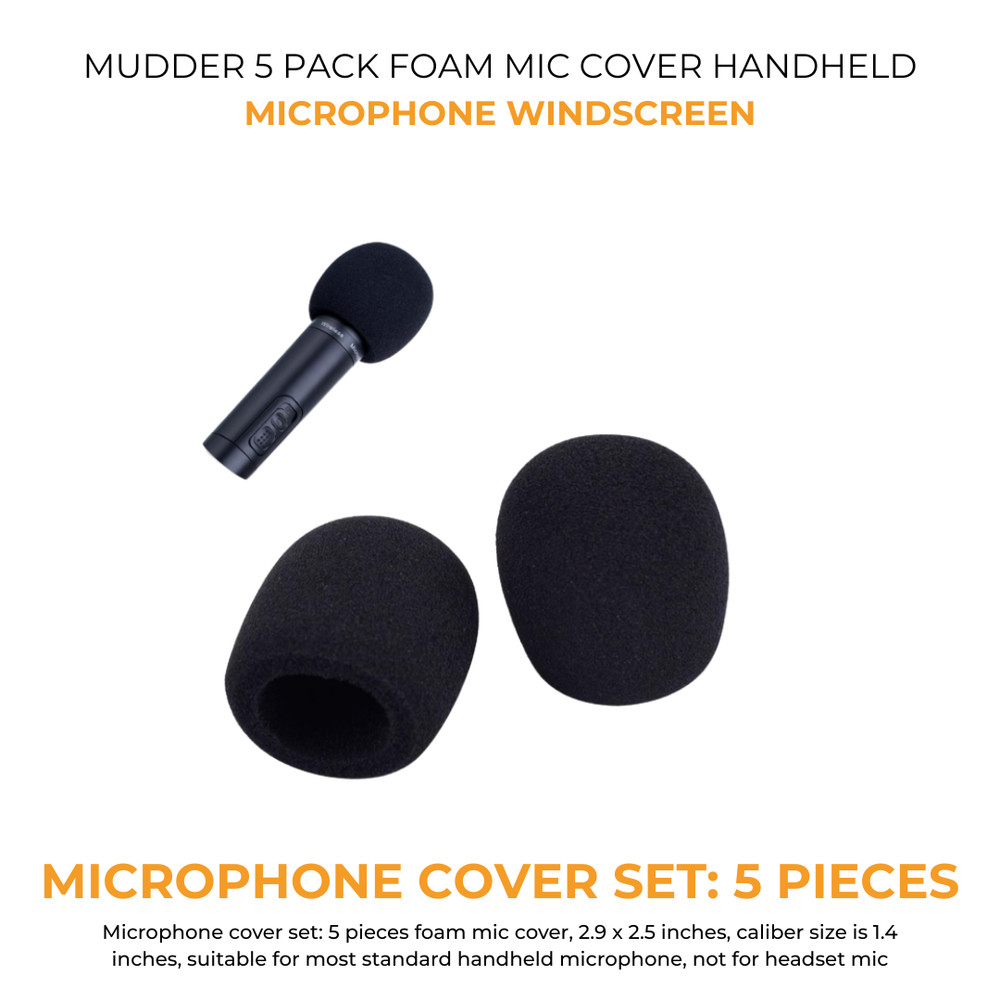 Mudder 5 Pack Foam Mic Cover Handheld Microphone Windscreen 5 Pack