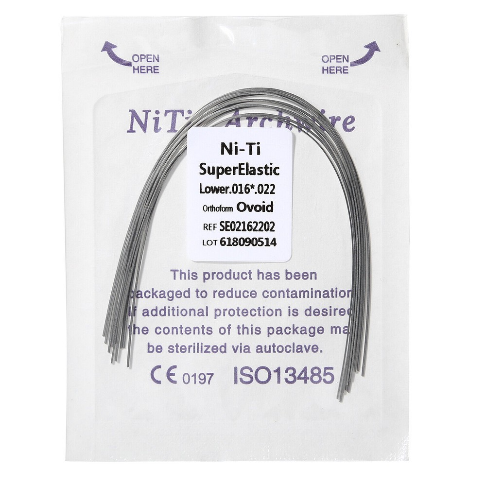 Dental Ortho Arch Wire Super Elastic Niti Reverse Curve Rectangular True Form