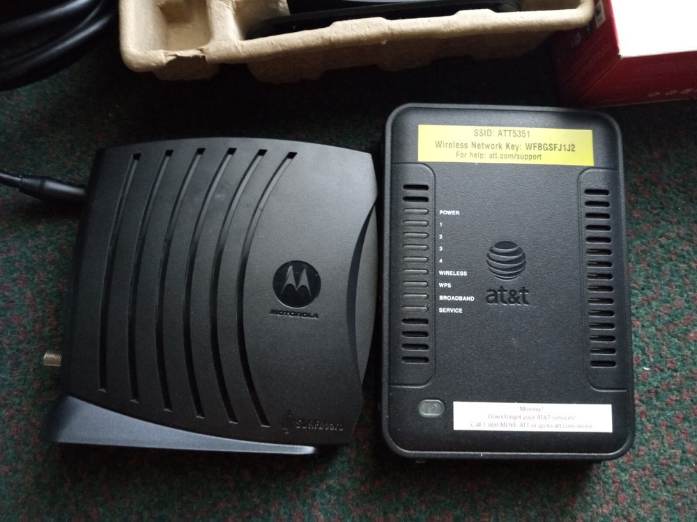 Lot of 4 different modems . Untested. AS IS