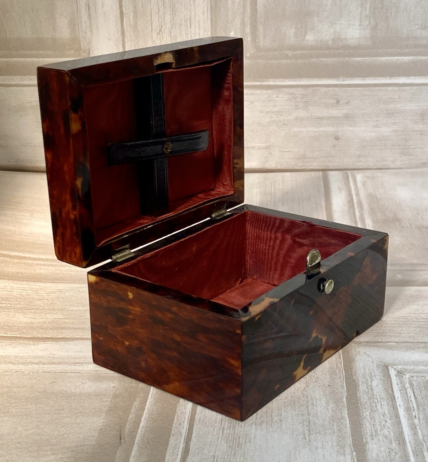 Antique Sterling Silver Tortoise Shell Playing Card Bridge Box - Chester 1894