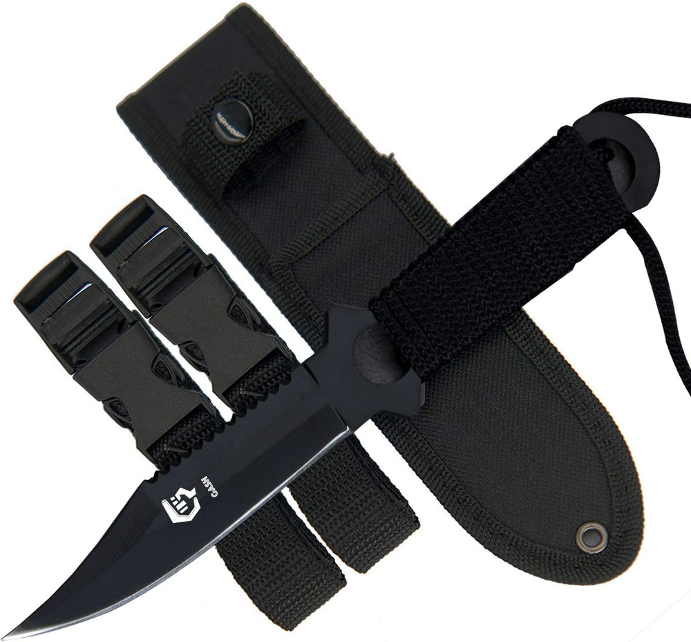 Scuba Diving Knife with Leg Straps & Sheath, Razor Sharp - Lightweight Diving Eq