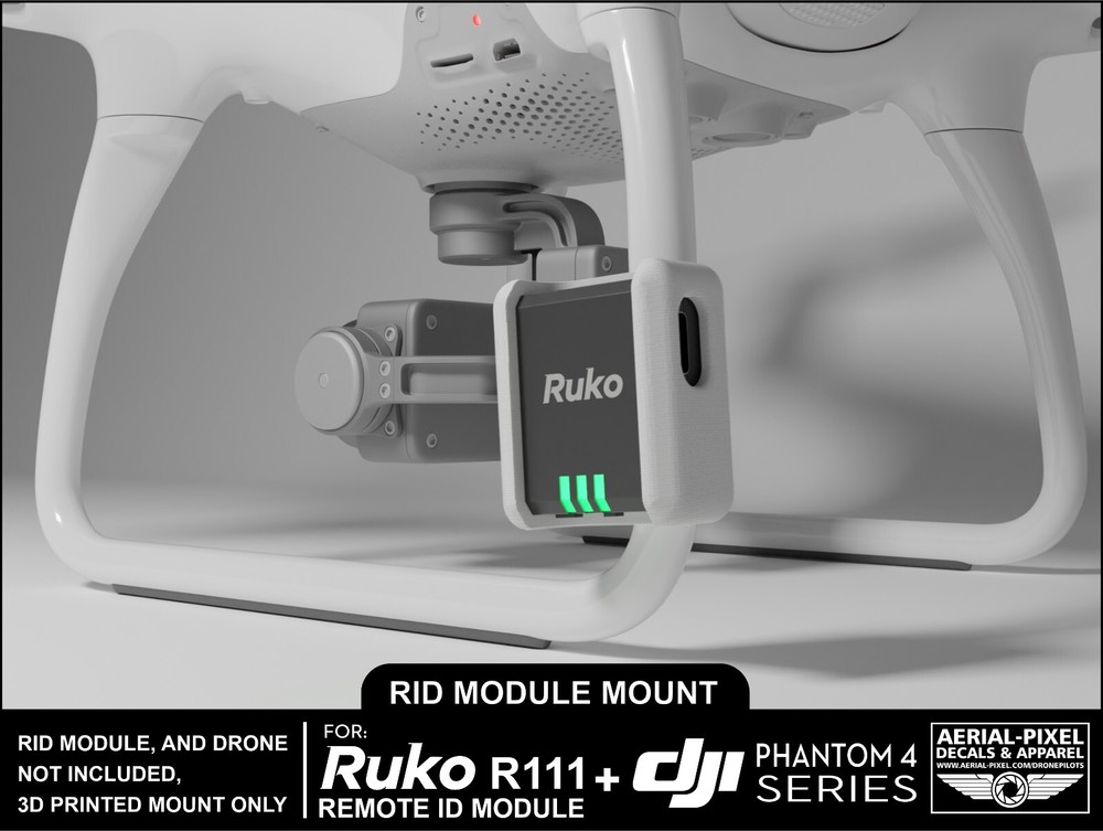 DJI Phantom 4, 3 & 2 Series Ruko R111 Remote ID Module Mount-Module Not Included