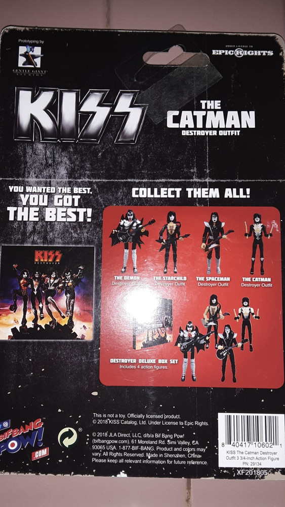 3 Kiss figures from the Destroyer era. Bif Missing Gene Simmons