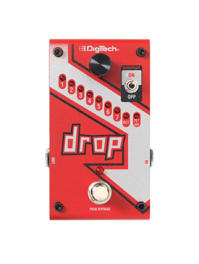 Digitech DROP Compact Polyphonic Drop Tune Pitch-Shifter w/ Power Supply, 4 Cabl