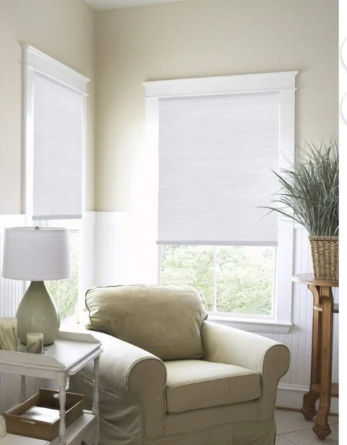 Richfield Studios 24”x48” Cordless Light Filtering Cellular Shade, Marshmallow