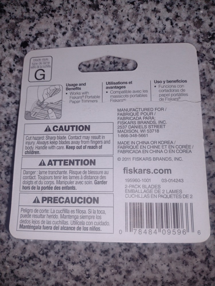 Fiskars Paper Trimmer Replacement Blades 2/Pkg & Fiskers Scissors Sharpener. NEW