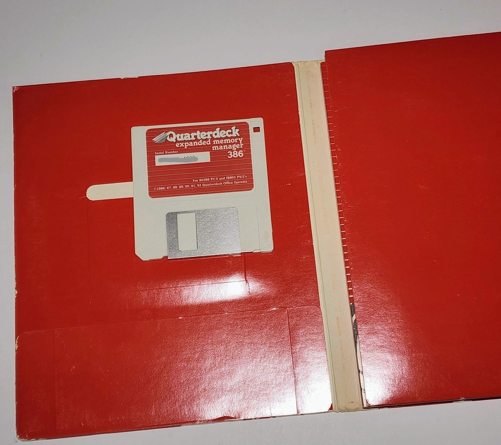 Quarterdeck QEMM-386 Expanded Memory Manager v6.0 — Big Box PC Software 3.5"