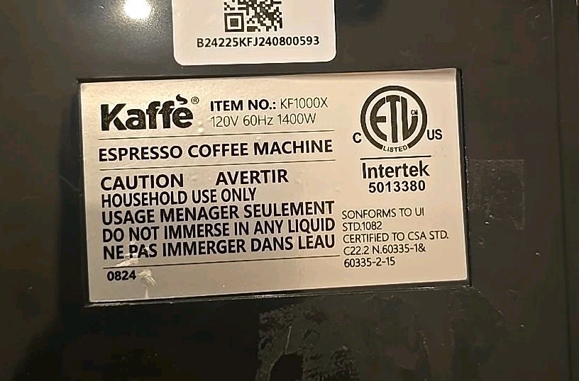 Kaffe KF1000X Espresso Coffee Machine
