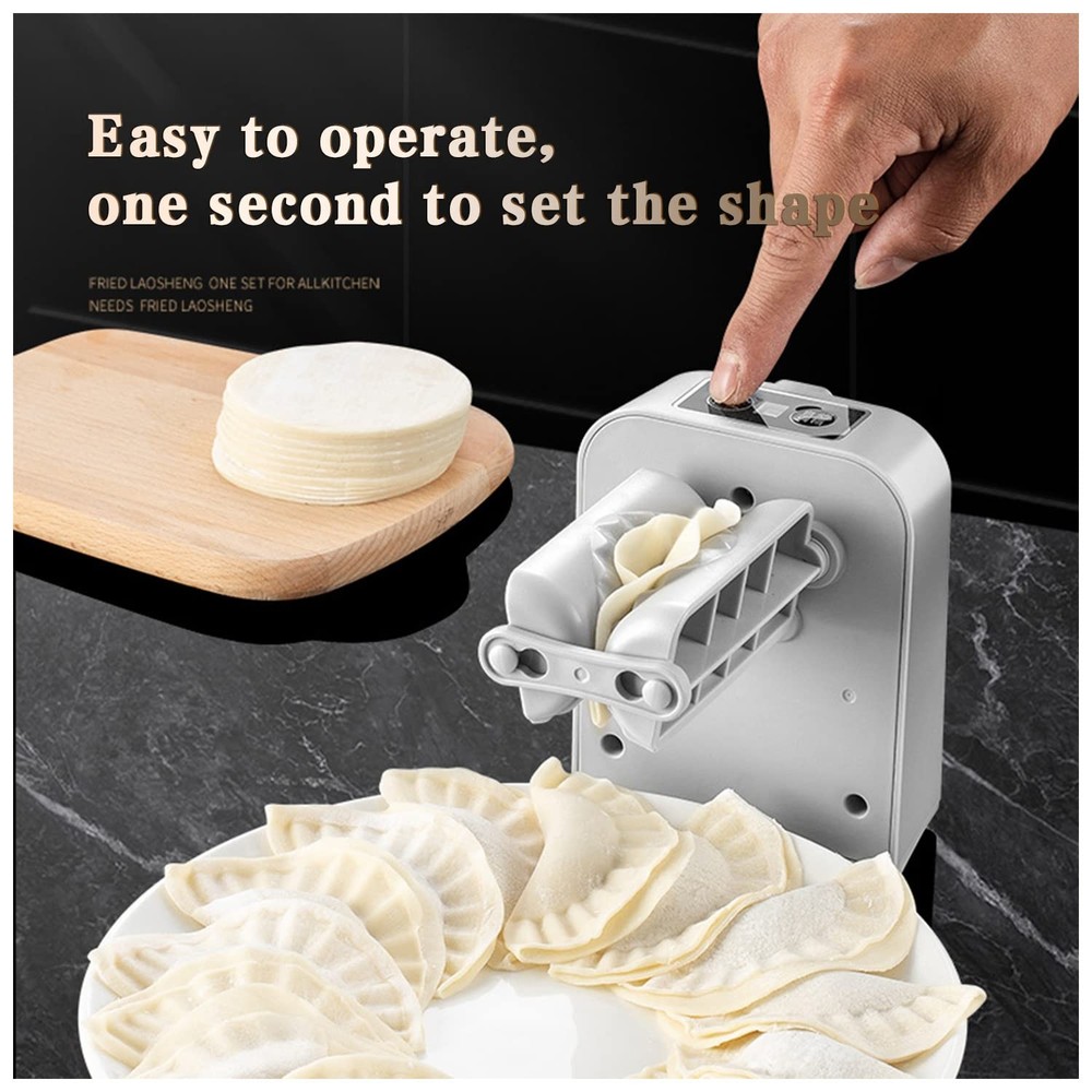 Automatic Electric Dumpling Press Maker Machine - Adjustable and 1, White
