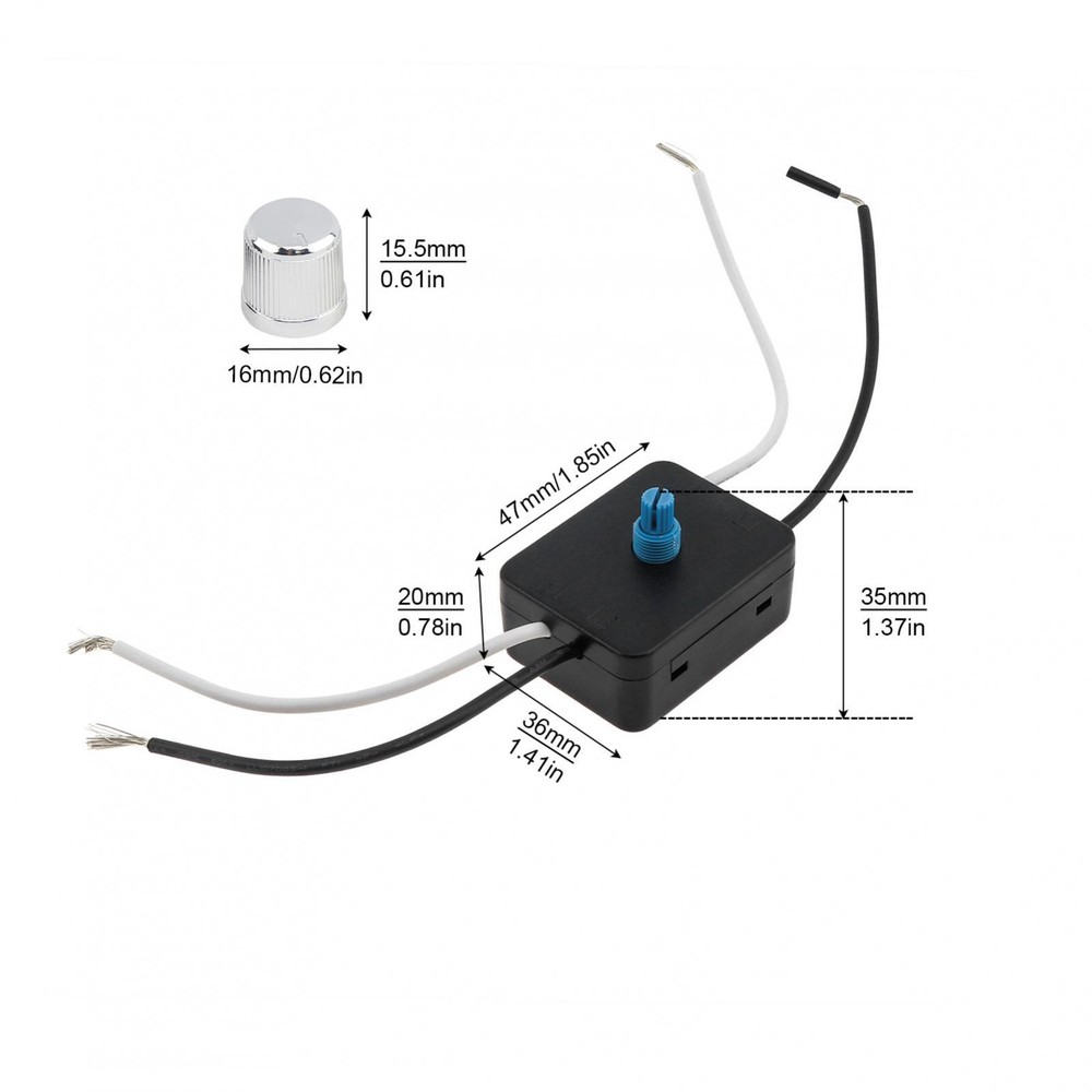 Built-in Dimmer Switch Combo Kit 120V 100W Rotary Canopy Dimmer Switch