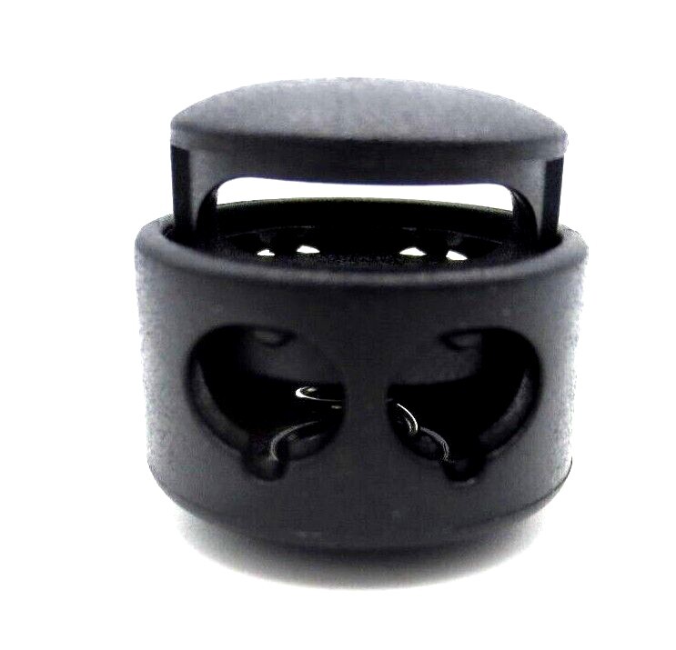 Spring Loaded Slide Lock 2 Hole - Fit Up To  7/32" Thick String - Durable! Black