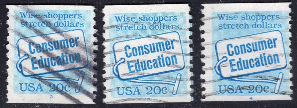 2005  20c Consumer Plate Number Singles - #2  #3  #4  - Used