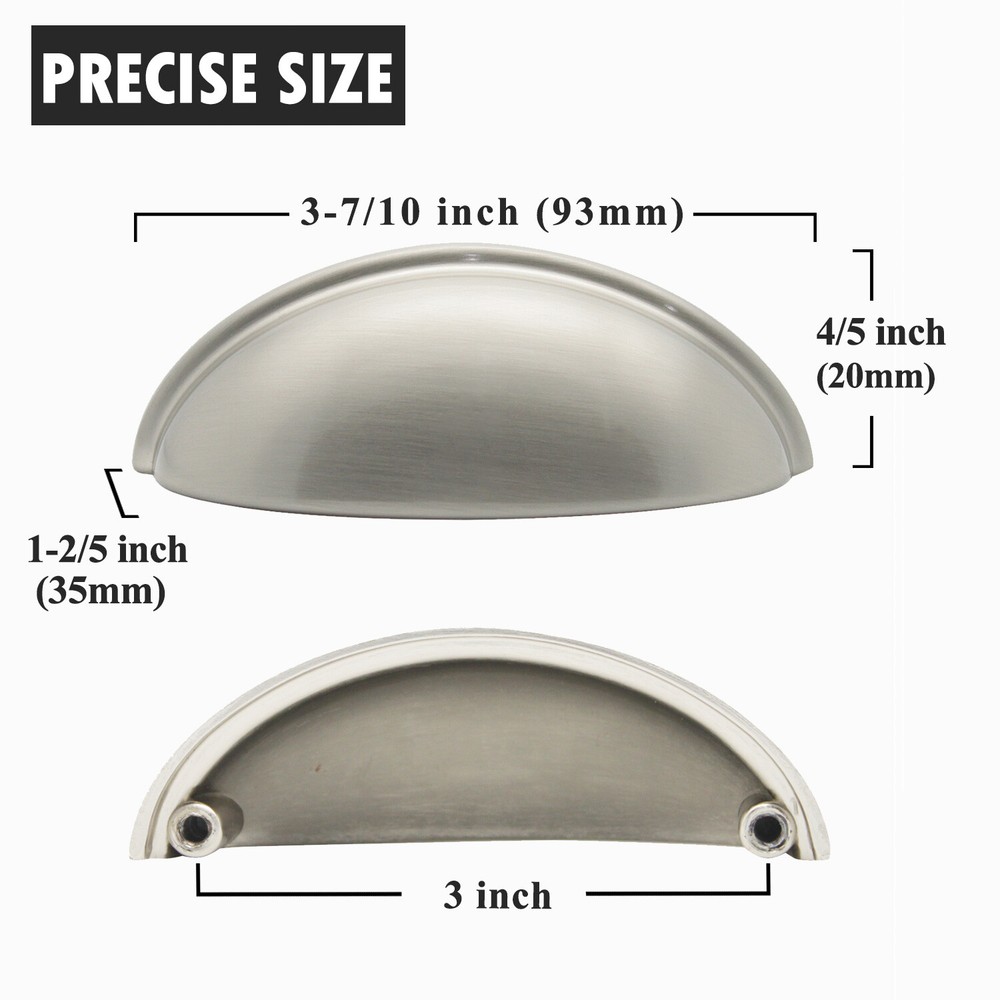 Probrico Cabinet Drawer Handles Kitchen Zinc Alloy Bar Pulls Knobs Shell Cup