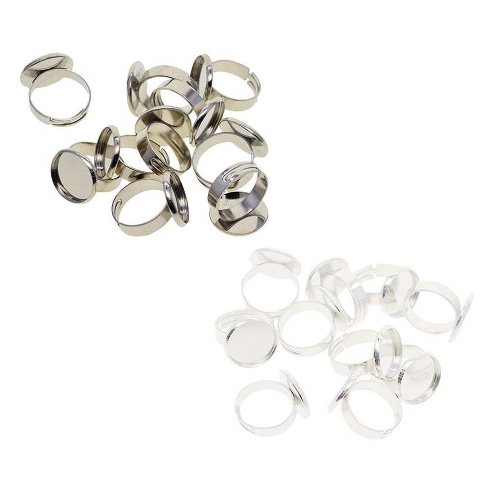 10Pcs Ring Settings Cabochon Base Bezel Pendant Tray Blank