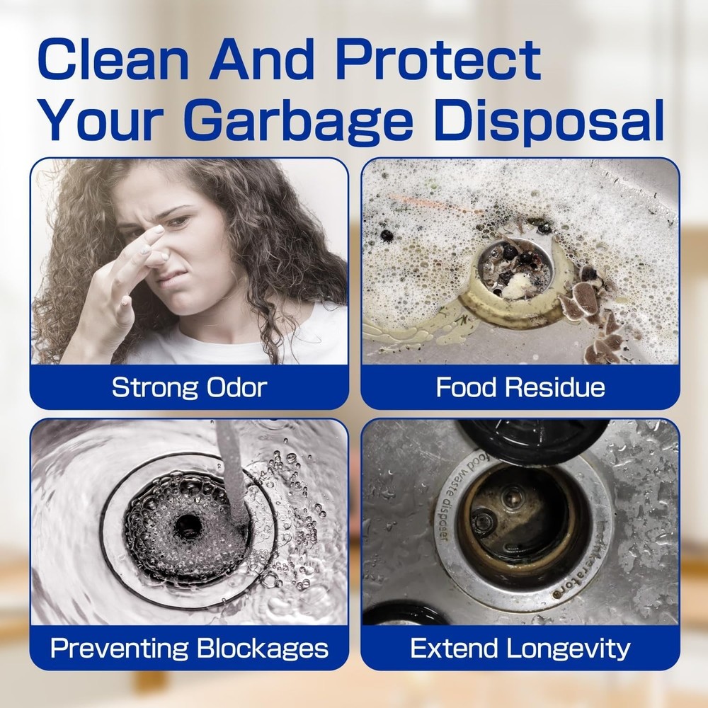 Lemon Scented Garbage Disposal Cleaner Tablets - 12 Pack, All Disposal Types