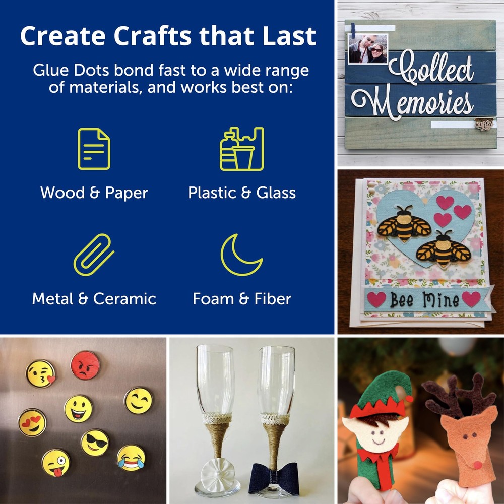Glue Dots, Permanent Dots Dot N' Go Dispenser, 1 Pack, Multicolor
