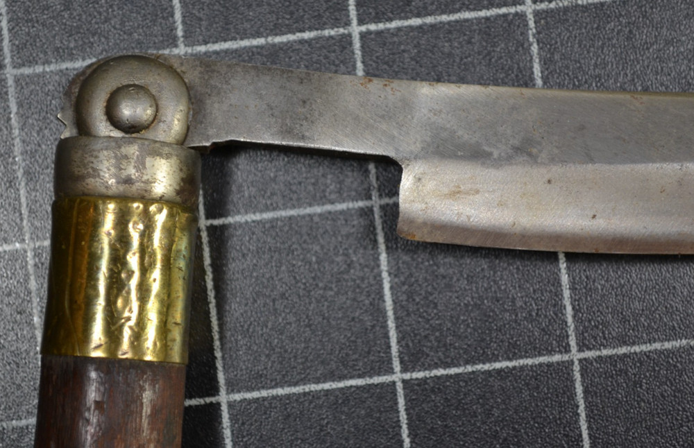 FOLDING DRAW KNIFE - BRASS FERRULES - 10" EDGE