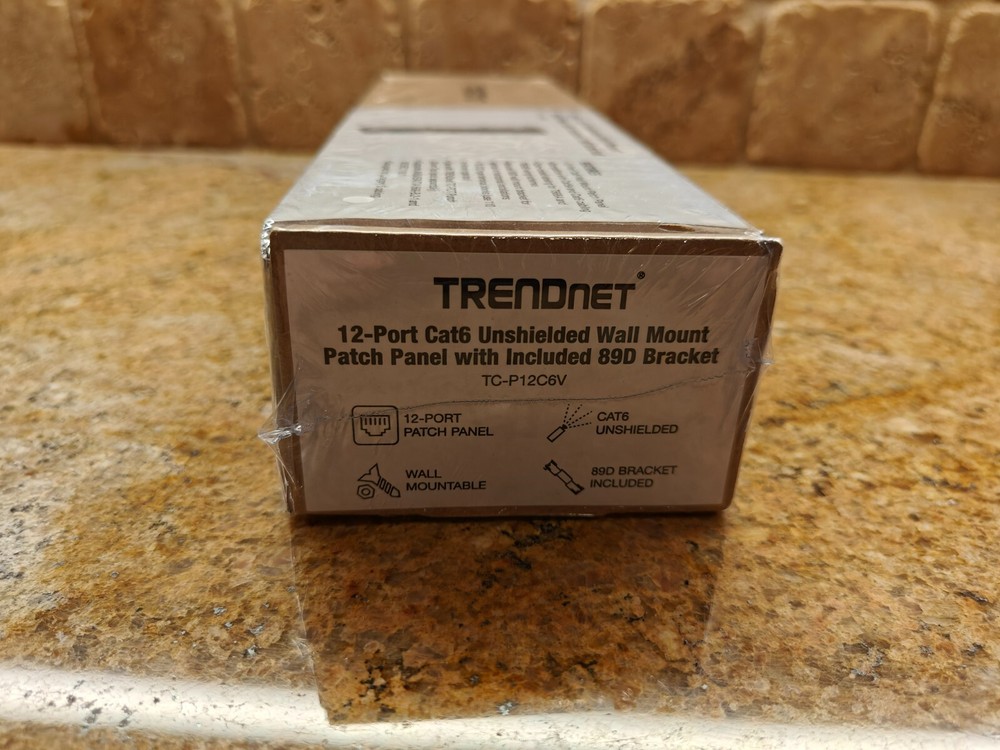 TRENDnet 12-Port Cat6 TC-P12C6V Unshielded Wall Mount Patch Panel w/89D Bracket