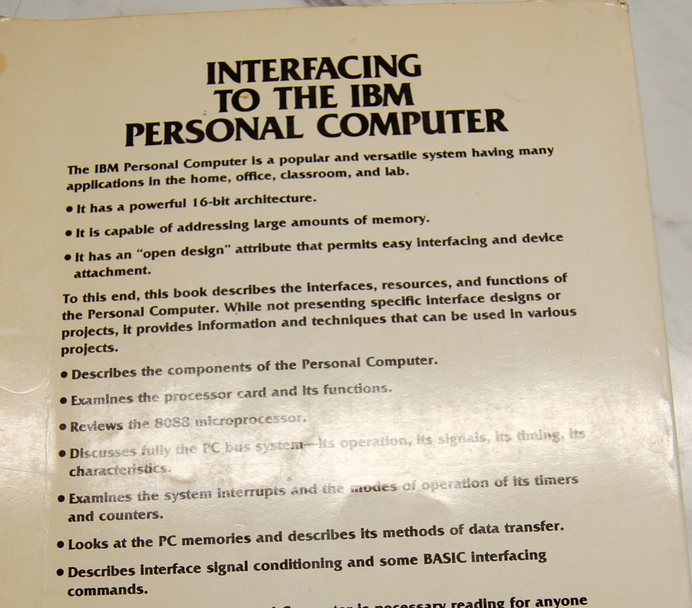Vintage IBM's Interfacing to the IBM Personal Computer