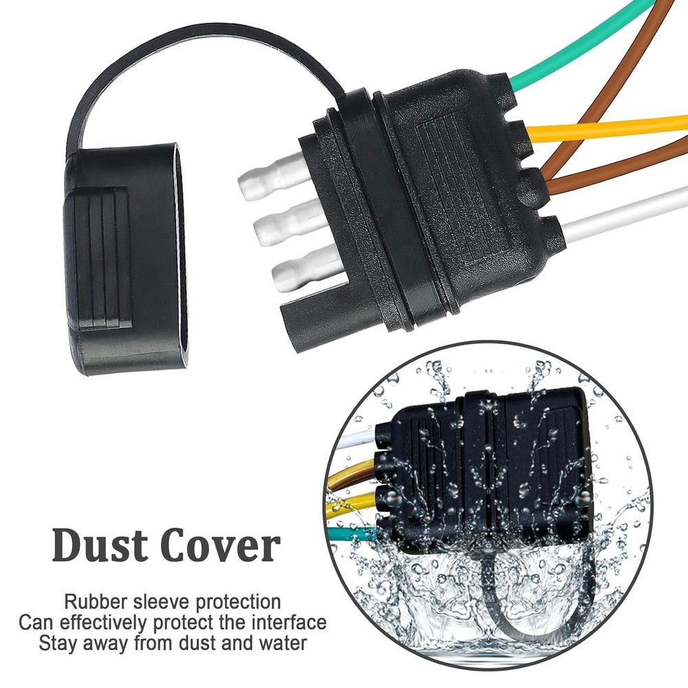 26FT 4-Way Flat Trailer Connector Kit for RVs and Multi-Purpose Trailers