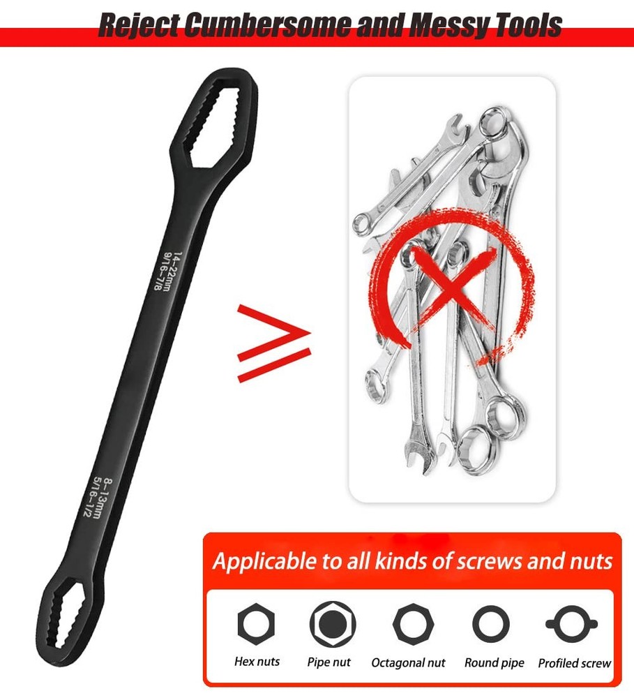 4 Pieces Universal Multifunctional Wrenches set Adjustable Double-head Torx W...