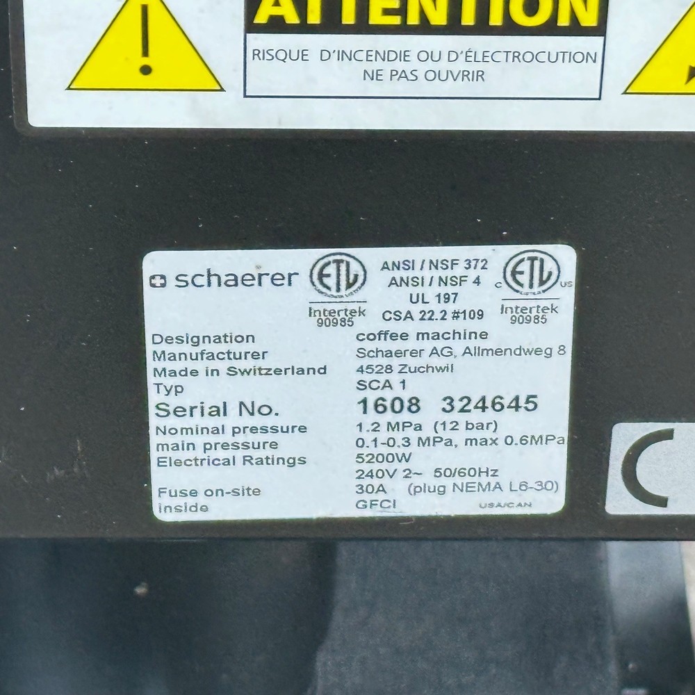 Schaerer Coffee Art Plus Type SCA1-Touchscreen Super Automatic Espresso Machine