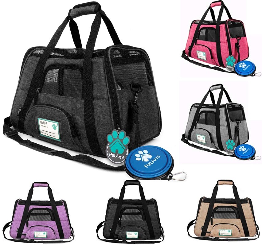 Cat Dog Pet Carrier Bag Travel Comfort Bag Case Airline Approved Soft Sided Mesh