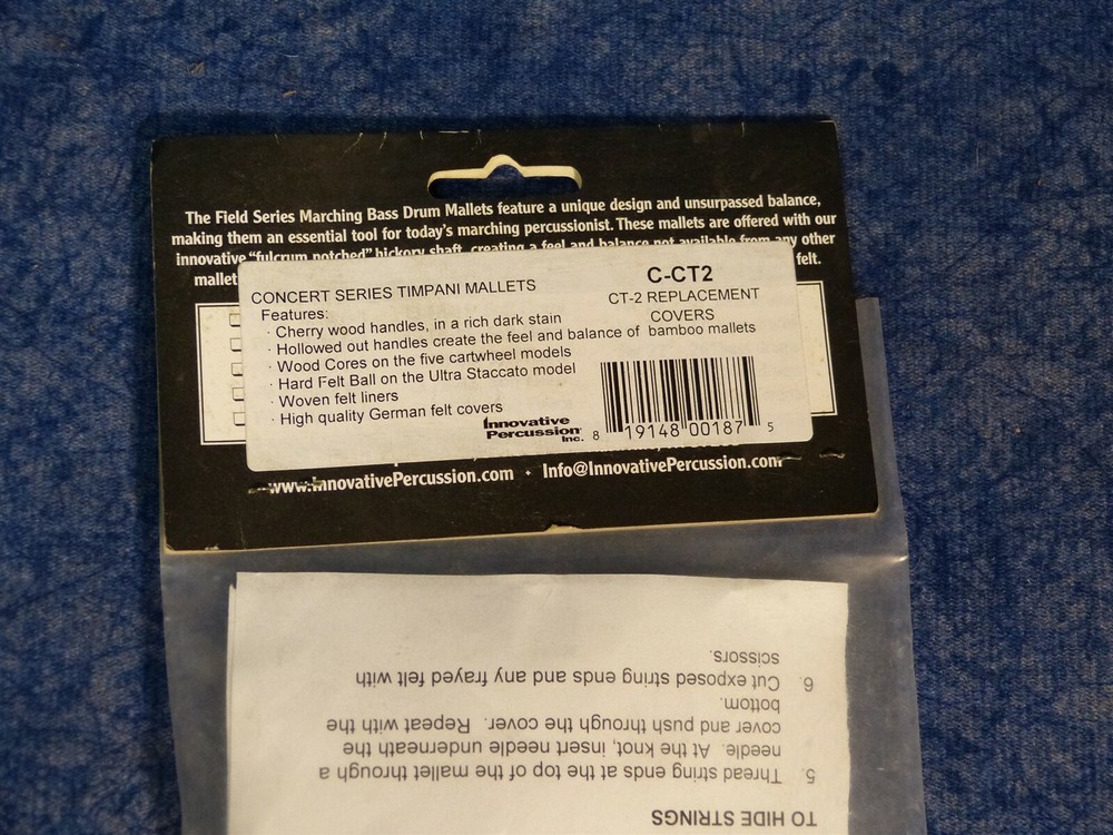 Innovative Percussion C-CT2 CT-2 DRUM MALLET REPLACEMENT COVERS