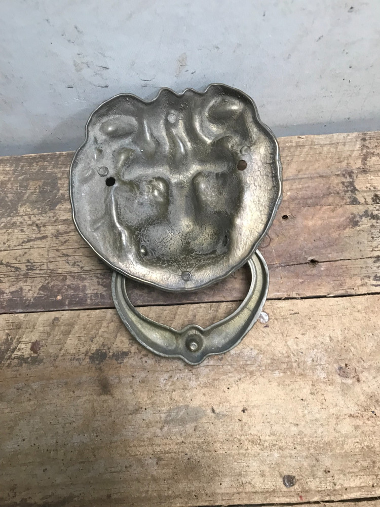 Vintage Brass Lion Head Front Door Knocker Solid Brass (A)