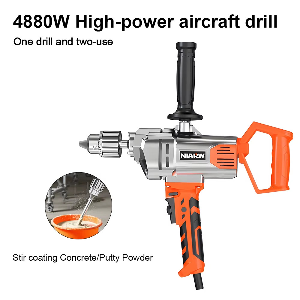 Handheld Mixing Drill Multi-Functional Mortar Mixer Putty Mixing Electric Drill