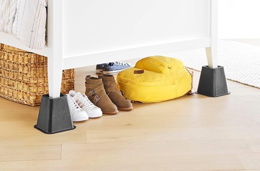 Bed Risers - Black Set of 4