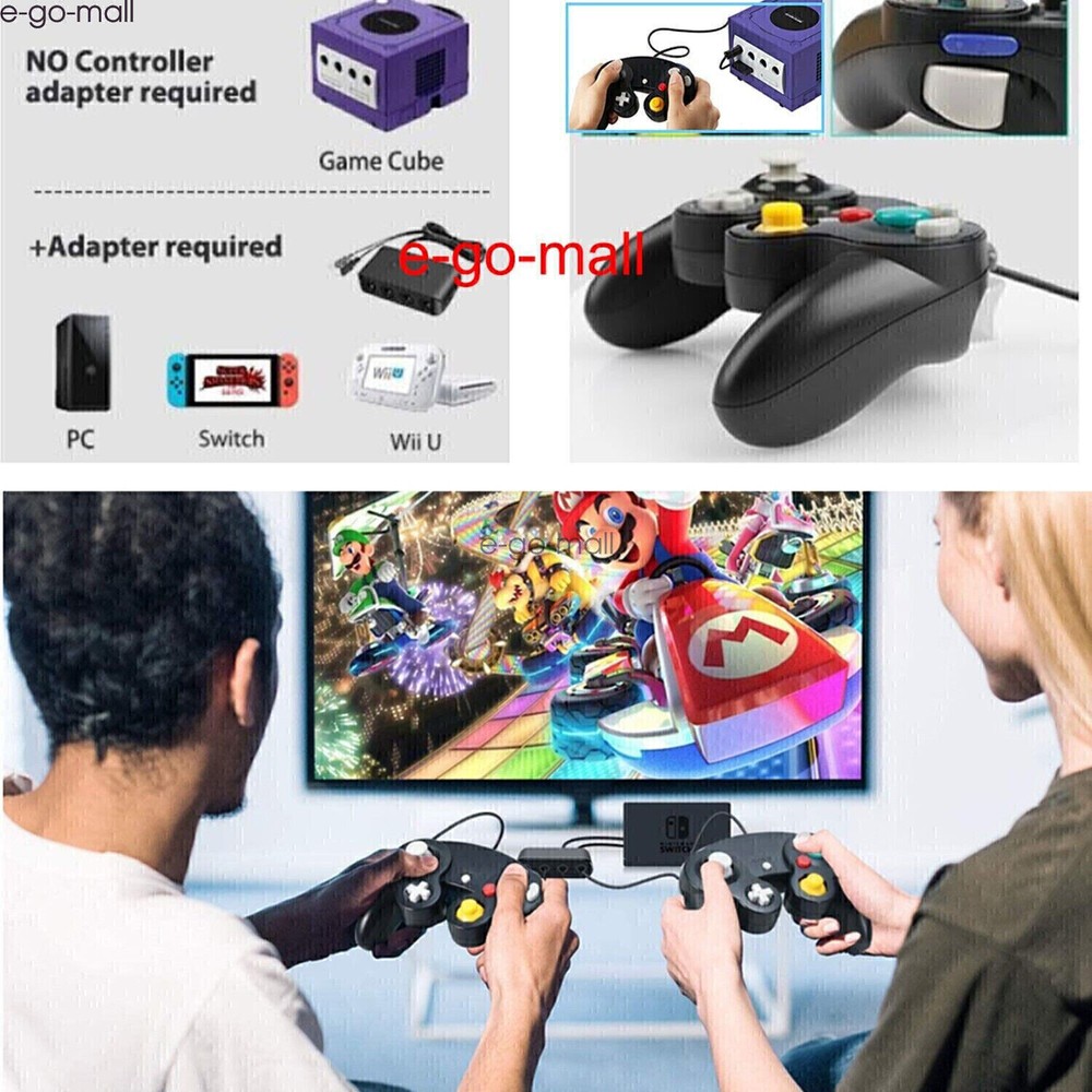 2 Pack Wired Gamecube Controller for Switch Wii U PC(need adapter) GameCube