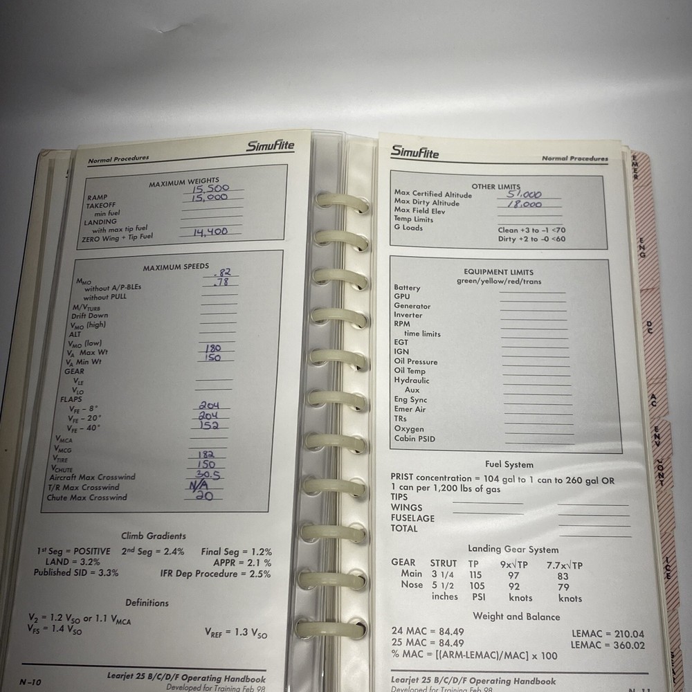 LearJet 24 Operating Handbook SimuFlite