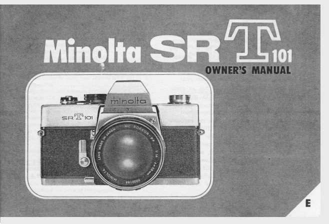 Minolta SR-T 101 Camera Instruction Manual Reprint