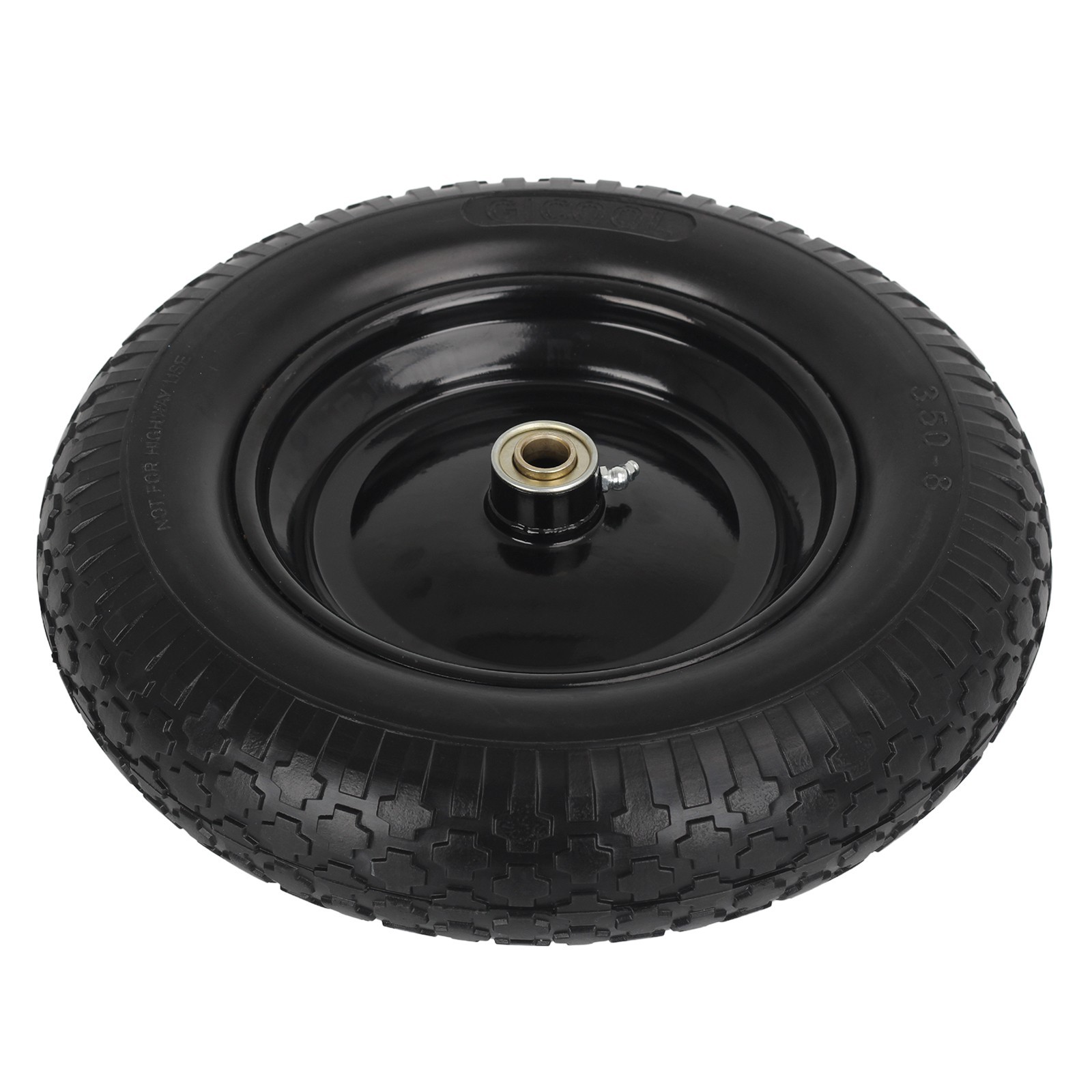 14.5 x 3.50-8 Flat free Tire & Wheel for Wheelbarrow Garden Wagon Trolley Cart