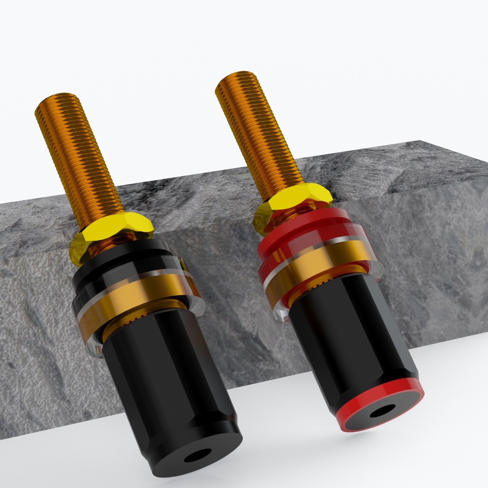 4Pcs Gold Plated Binding Post Terminal Performance HI-end Speaker Connector Plug