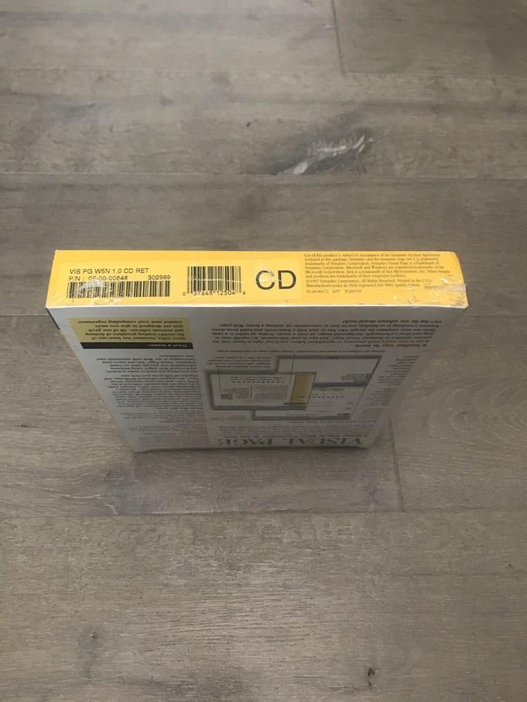 Window 95 New In Box Software Symantec Visual Page PC CD create web pages