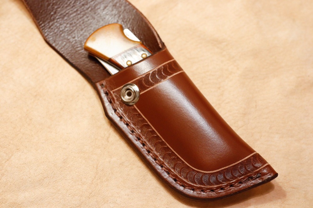 Custom Leather Sheath for Buck 110