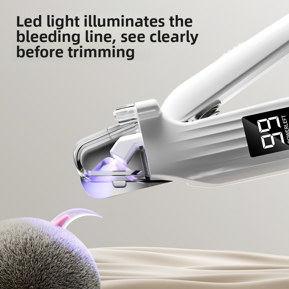 Electric Dog Nail Grinder Pet Trimmer USB Rechargeable Clipper with LED Light US