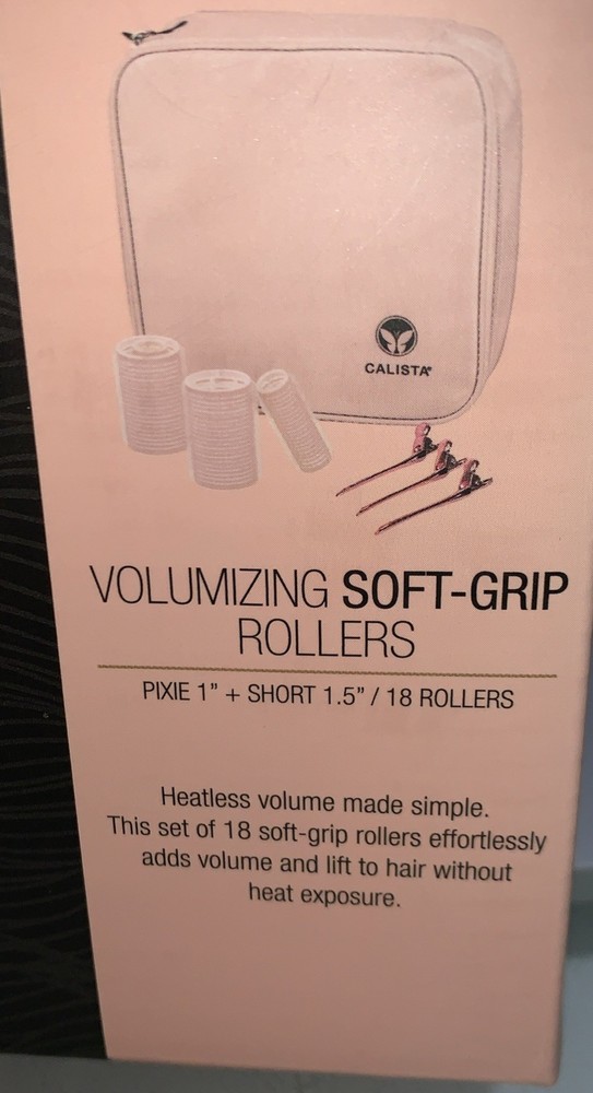 Calista Volumizing Soft Grip Rollers, Pixie + Short Clips in Case !