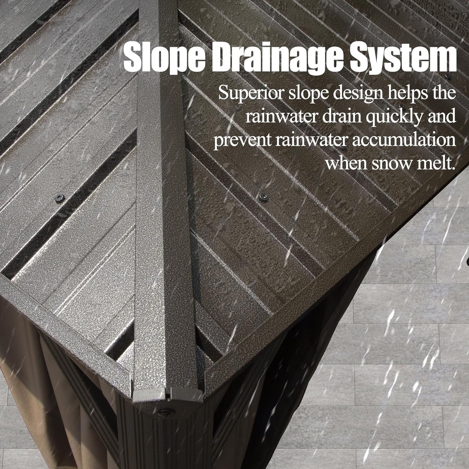 Domi 12' x 20' Hardtop Gazebo Outdoor Aluminum Gazebo Brown