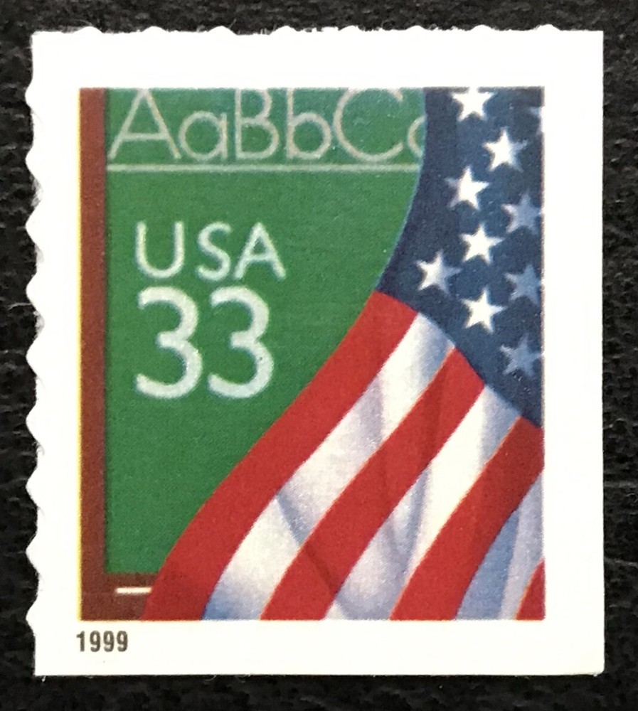 1999 Scott #3283 - 33¢ - FLAG OVER CHALKBOARD - Booklet Single Mint NH