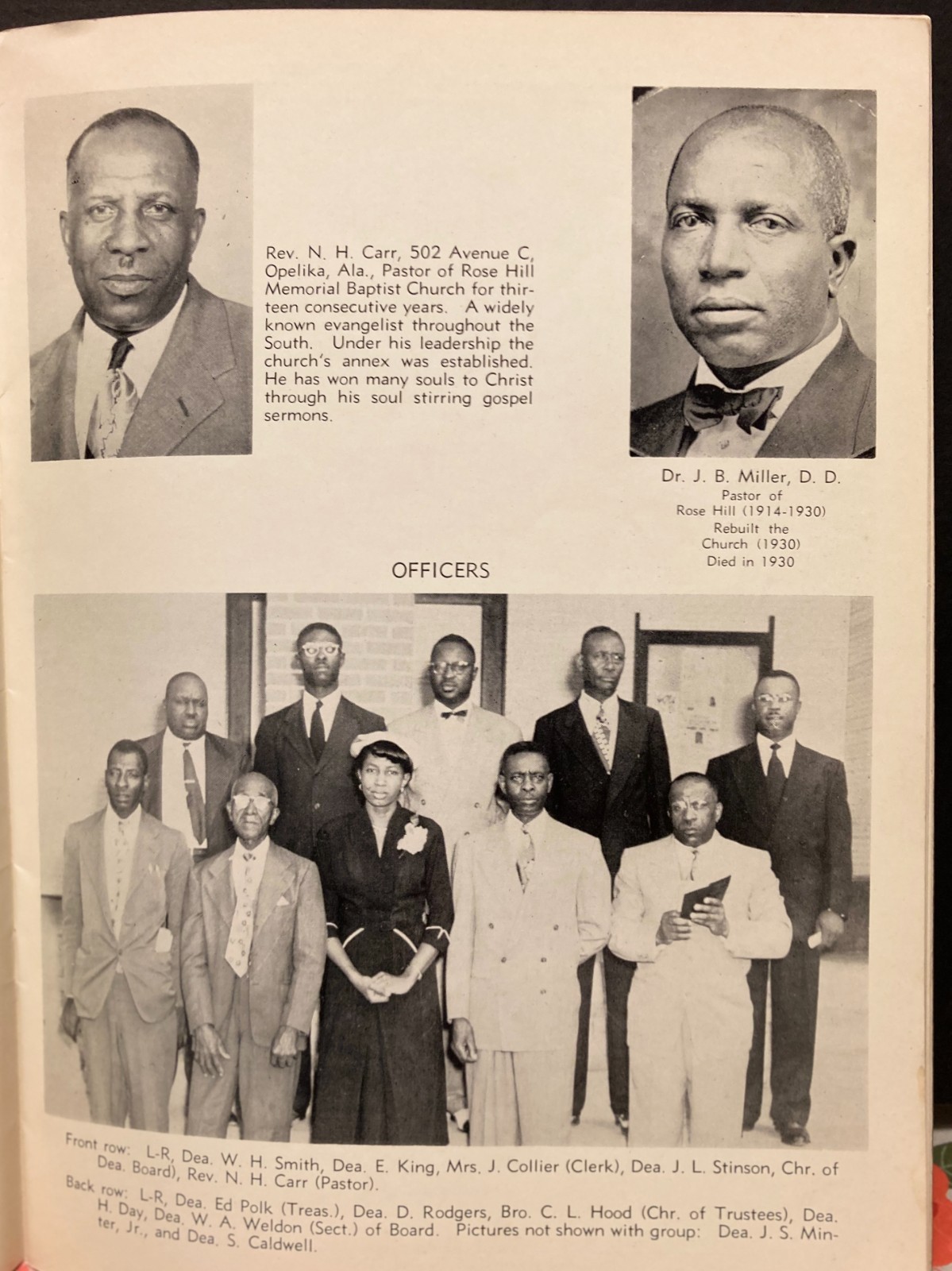Columbus, Georgia~Vintage Historic African American Baptist Church~1953 Program